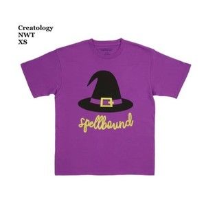 Creatology Girls Halloween Short Sleeve Witch T-Shirt Size S or XS Purple